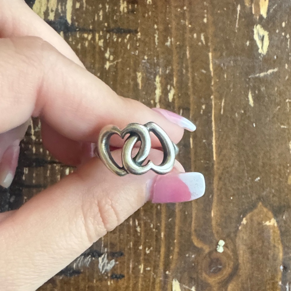 James Avery Intertwined Silver Heart Ring RETIRED